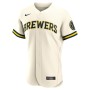 Milwaukee Brewers Nike Home Authentic Team Logo Jersey - Cream Milwaukee Brewers Nike Home Authentic Team Logo Jersey - Cream