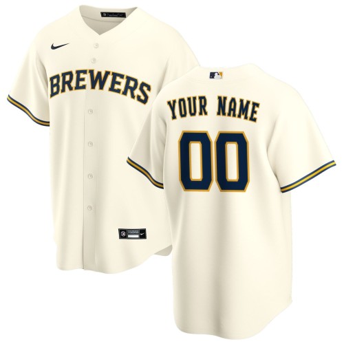 Milwaukee Brewers Nike Home Replica Custom Jersey - Cream Milwaukee Brewers Nike Home Replica Custom Jersey - Cream