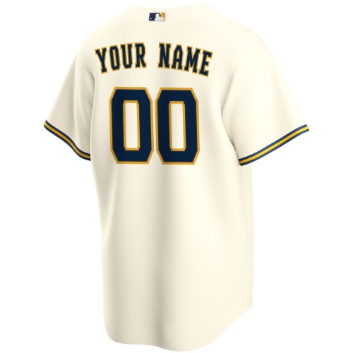 Milwaukee Brewers Nike Home Replica Custom Jersey - Cream Milwaukee Brewers Nike Home Replica Custom Jersey - Cream