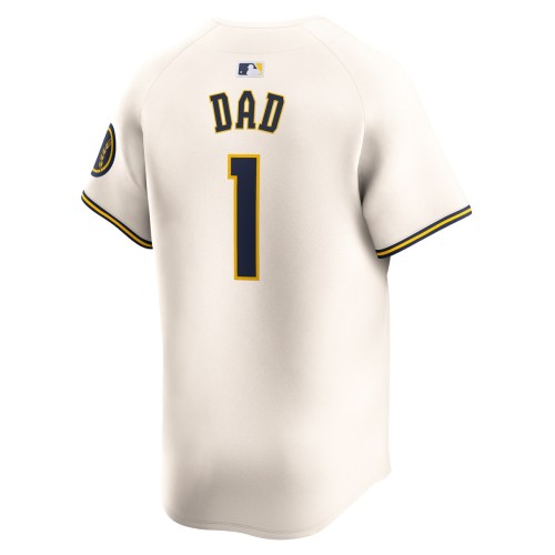 Milwaukee Brewers Nike #1 Dad Home Limited Jersey - Cream Milwaukee Brewers Nike #1 Dad Home Limited Jersey - Cream