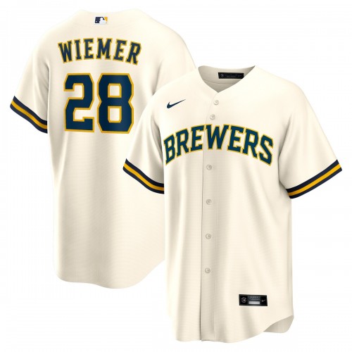 Joey Wiemer Milwaukee Brewers Nike Home Replica Player Jersey - Cream Joey Wiemer Milwaukee Brewers Nike Home Replica Player Jersey - Cream