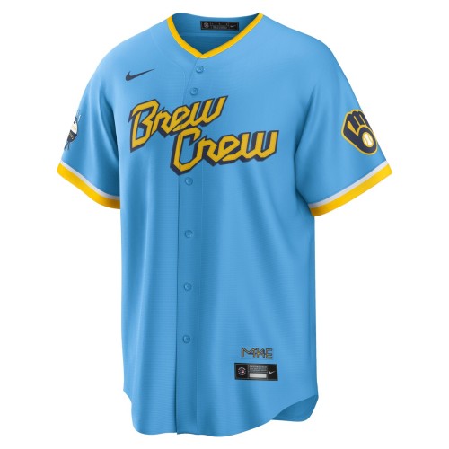 Lorenzo Cain Milwaukee Brewers Nike 2022 City Connect Replica Player Jersey - Powder Blue Lorenzo Cain Milwaukee Brewers Nike 2022 City Connect Replica Player Jersey - Powder Blue
