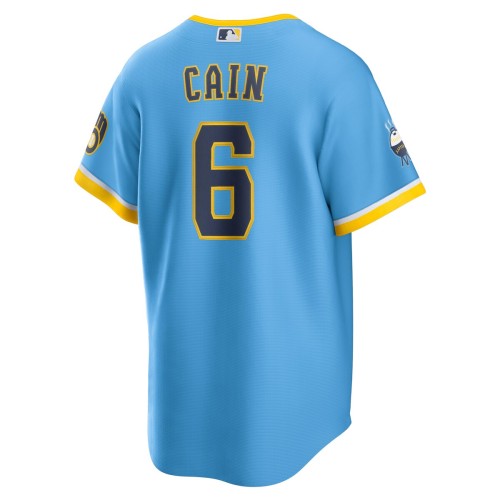 Lorenzo Cain Milwaukee Brewers Nike 2022 City Connect Replica Player Jersey - Powder Blue Lorenzo Cain Milwaukee Brewers Nike 2022 City Connect Replica Player Jersey - Powder Blue