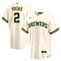 Luis Urías Milwaukee Brewers Nike Home Replica Player Jersey - Cream Luis Urías Milwaukee Brewers Nike Home Replica Player Jersey - Cream