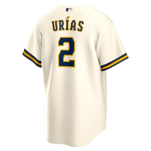 Luis Urías Milwaukee Brewers Nike Home Replica Player Jersey - Cream Luis Urías Milwaukee Brewers Nike Home Replica Player Jersey - Cream