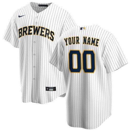 Milwaukee Brewers Nike Alternate Replica Custom Jersey - White Milwaukee Brewers Nike Alternate Replica Custom Jersey - White