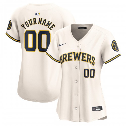 Milwaukee Brewers Nike Women's Home Limited Custom Jersey - Cream Milwaukee Brewers Nike Women's Home Limited Custom Jersey - Cream