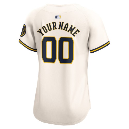 Milwaukee Brewers Nike Women's Home Limited Custom Jersey - Cream Milwaukee Brewers Nike Women's Home Limited Custom Jersey - Cream