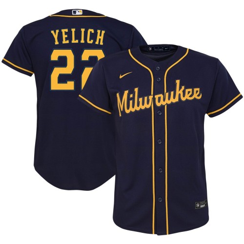 Christian Yelich Milwaukee Brewers Nike Youth Alternate Replica Player Jersey - Navy Christian Yelich Milwaukee Brewers Nike Youth Alternate Replica Player Jersey - Navy