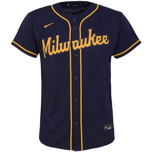 Christian Yelich Milwaukee Brewers Nike Youth Alternate Replica Player Jersey - Navy Christian Yelich Milwaukee Brewers Nike Youth Alternate Replica Player Jersey - Navy