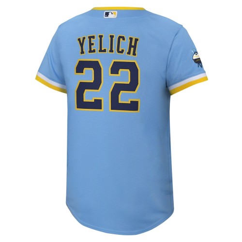 Christian Yelich Milwaukee Brewers Nike Youth 2022 City Connect Replica Player Jersey - Powder Blue Christian Yelich Milwaukee Brewers Nike Youth 2022 City Connect Replica Player Jersey - Powder Blue