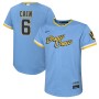 Lorenzo Cain Milwaukee Brewers Nike Youth 2022 City Connect Replica Player Jersey - Powder Blue Lorenzo Cain Milwaukee Brewers Nike Youth 2022 City Connect Replica Player Jersey - Powder Blue
