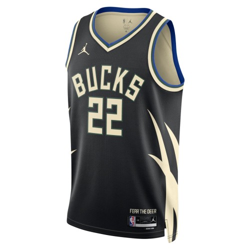 Khris Middleton Milwaukee Bucks Jordan Brand 2022/23 Statement Edition Swingman Jersey - Black Khris Middleton Milwaukee Bucks Jordan Brand 2022/23 Statement Edition Swingman Jersey - Black
