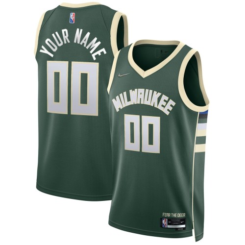 Milwaukee Bucks Nike 2021/22 Diamond Swingman Custom Jersey - Icon Edition - Hunter Green Milwaukee Bucks Nike 2021/22 Diamond Swingman Custom Jersey - Icon Edition - Hunter Green