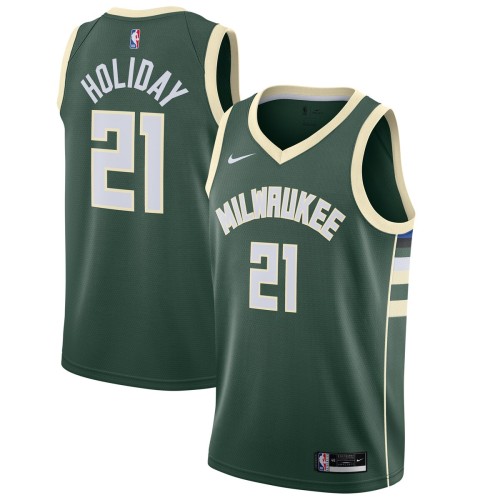 Jrue Holiday Milwaukee Bucks Nike 2020/21 Swingman Jersey Hunter Green - Icon Edition Jrue Holiday Milwaukee Bucks Nike 2020/21 Swingman Jersey Hunter Green - Icon Edition