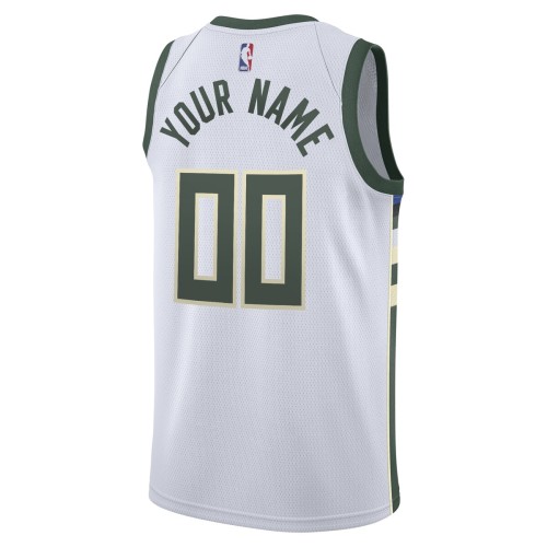 Milwaukee Bucks Nike 2020/21 Swingman Custom Jersey - Association Edition - White Milwaukee Bucks Nike 2020/21 Swingman Custom Jersey - Association Edition - White