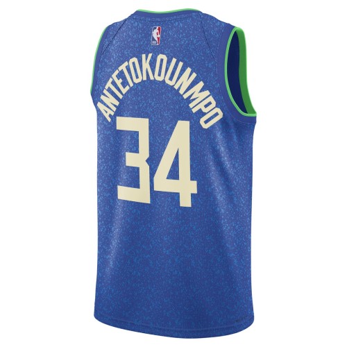 Giannis Antetokounmpo Milwaukee Bucks Nike Unisex 2023/24 Swingman Jersey - Blue - City Edition Giannis Antetokounmpo Milwaukee Bucks Nike Unisex 2023/24 Swingman Jersey - Blue - City Edition