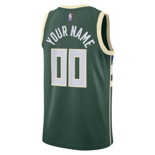 Milwaukee Bucks Nike Unisex 2022/23 Swingman Custom Jersey Hunter Green - Icon Edition Milwaukee Bucks Nike Unisex 2022/23 Swingman Custom Jersey Hunter Green - Icon Edition