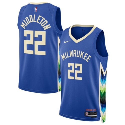 Khris Middleton Milwaukee Bucks Nike Unisex 2022/23 Swingman Jersey - City Edition - Royal Khris Middleton Milwaukee Bucks Nike Unisex 2022/23 Swingman Jersey - City Edition - Royal