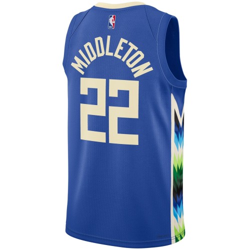 Khris Middleton Milwaukee Bucks Nike Unisex 2022/23 Swingman Jersey - City Edition - Royal Khris Middleton Milwaukee Bucks Nike Unisex 2022/23 Swingman Jersey - City Edition - Royal