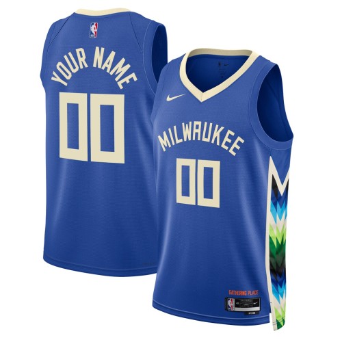 Milwaukee Bucks Nike Unisex 2022/23 Swingman Custom Jersey - City Edition - Royal Milwaukee Bucks Nike Unisex 2022/23 Swingman Custom Jersey - City Edition - Royal