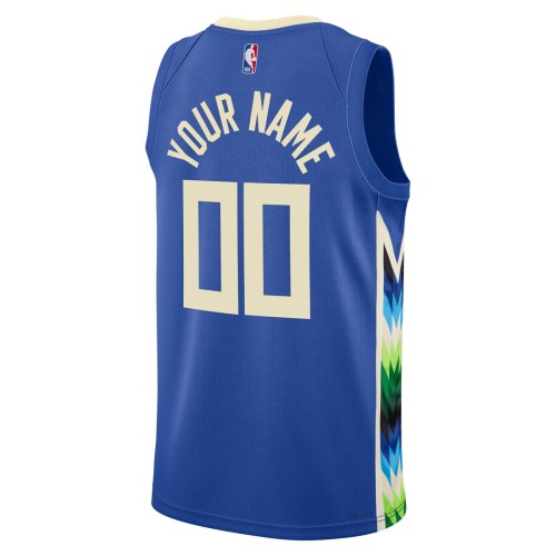 Milwaukee Bucks Nike Unisex 2022/23 Swingman Custom Jersey - City Edition - Royal Milwaukee Bucks Nike Unisex 2022/23 Swingman Custom Jersey - City Edition - Royal