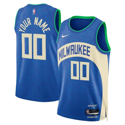 Milwaukee Bucks Nike Unisex 2023/24 Custom Swingman Jersey - Royal - City Edition Milwaukee Bucks Nike Unisex 2023/24 Custom Swingman Jersey - Royal - City Edition