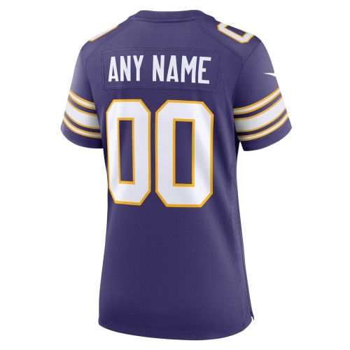 Minnesota Vikings Nike Women's Classic Custom Game Jersey - Purple Minnesota Vikings Nike Women's Classic Custom Game Jersey - Purple