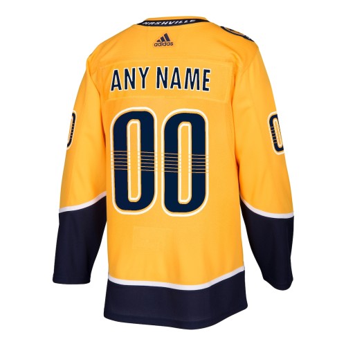 Nashville Predators adidas Authentic Custom Jersey - Gold Nashville Predators adidas Authentic Custom Jersey - Gold