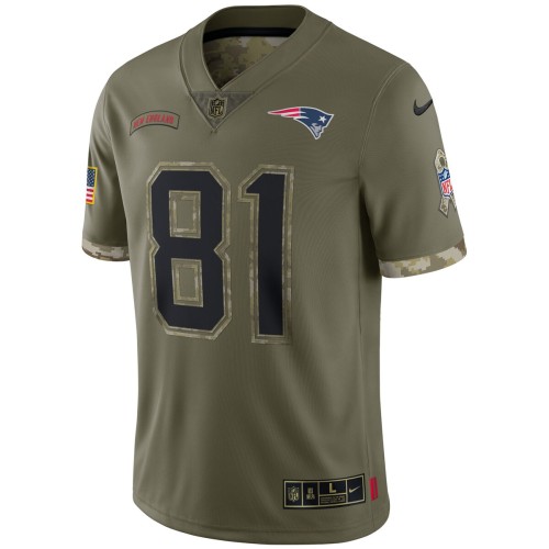Randy Moss New England Patriots 2022 Salute To Service Retired Player Limited Jersey - Olive Randy Moss New England Patriots 2022 Salute To Service Retired Player Limited Jersey - Olive
