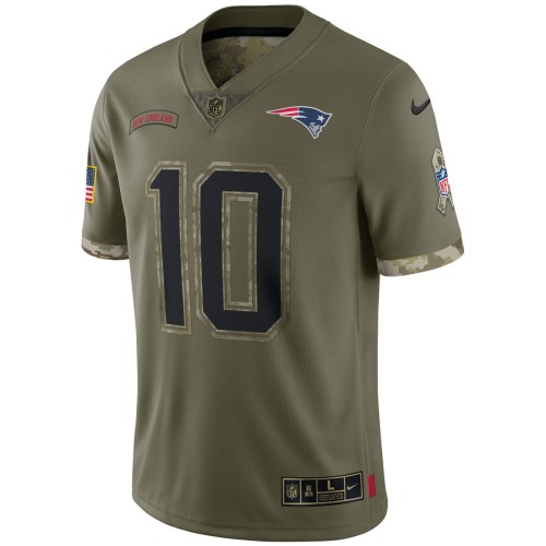 Mac Jones New England Patriots Nike 2022 Salute To Service Limited Jersey - Olive Mac Jones New England Patriots Nike 2022 Salute To Service Limited Jersey - Olive