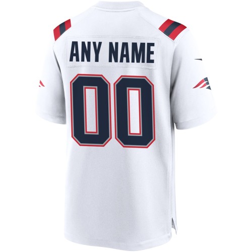 New England Patriots Nike Custom Game Jersey - White New England Patriots Nike Custom Game Jersey - White
