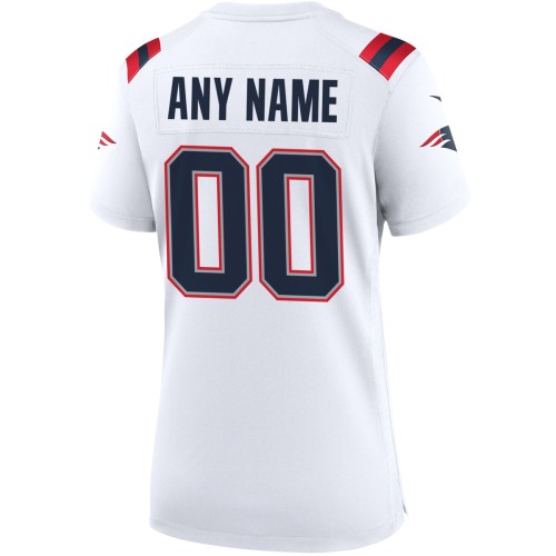 Nike New England Patriots Women's Custom Game Jersey - White Nike New England Patriots Women's Custom Game Jersey - White