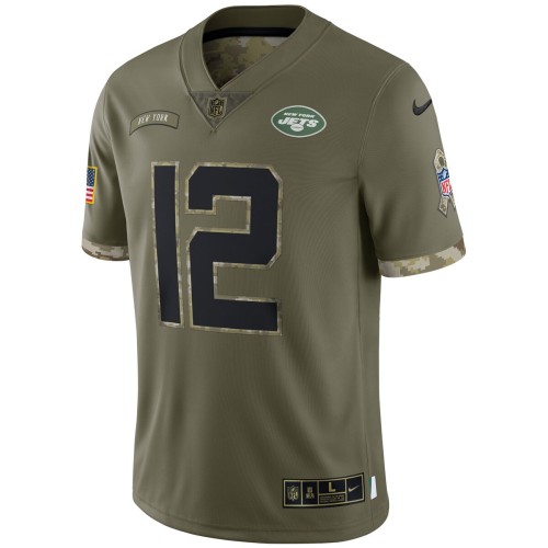 Joe Namath New York Jets 2022 Salute To Service Retired Player Limited Jersey - Olive Joe Namath New York Jets 2022 Salute To Service Retired Player Limited Jersey - Olive