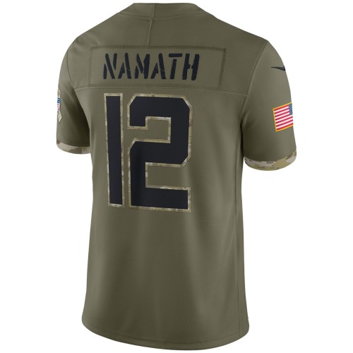 Joe Namath New York Jets 2022 Salute To Service Retired Player Limited Jersey - Olive Joe Namath New York Jets 2022 Salute To Service Retired Player Limited Jersey - Olive