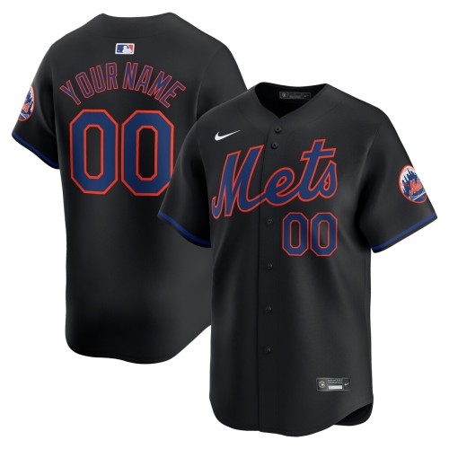 New York Mets Nike Alternate Limited Custom Jersey – Black New York Mets Nike Alternate Limited Custom Jersey – Black