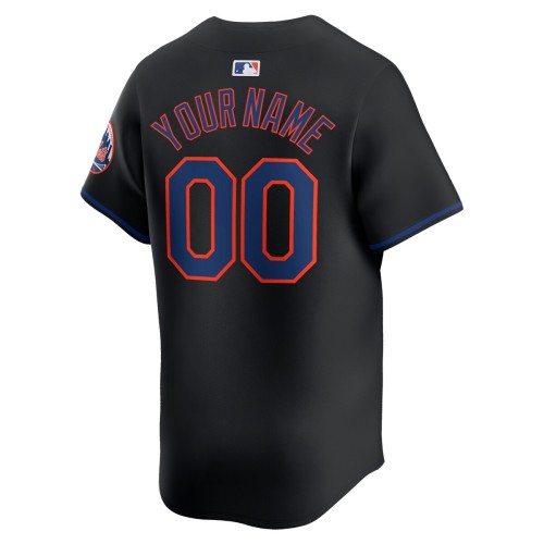 New York Mets Nike Alternate Limited Custom Jersey – Black New York Mets Nike Alternate Limited Custom Jersey – Black