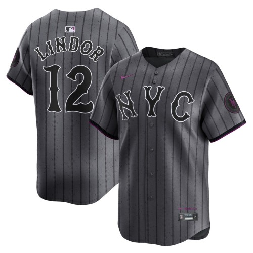 Francisco Lindor New York Mets Nike 2024 City Connect Limited Player Jersey - Graphite Francisco Lindor New York Mets Nike 2024 City Connect Limited Player Jersey - Graphite