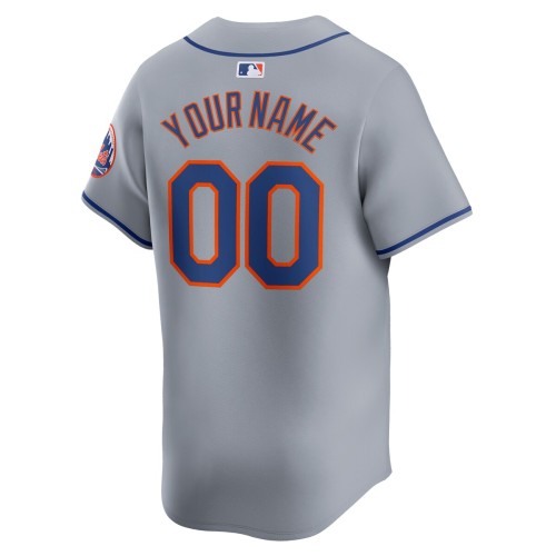New York Mets Nike Away Limited Custom Jersey - Gray New York Mets Nike Away Limited Custom Jersey - Gray