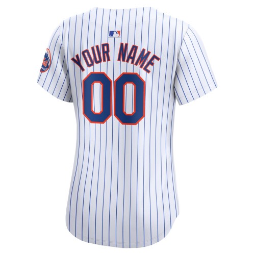 New York Mets Nike Women's Home Limited Custom Jersey - White New York Mets Nike Women's Home Limited Custom Jersey - White