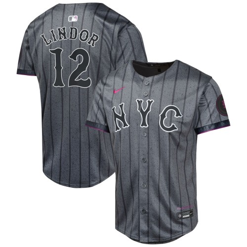 Francisco Lindor New York Mets Nike Youth 2024 City Connect Limited Player Jersey - Graphite Francisco Lindor New York Mets Nike Youth 2024 City Connect Limited Player Jersey - Graphite