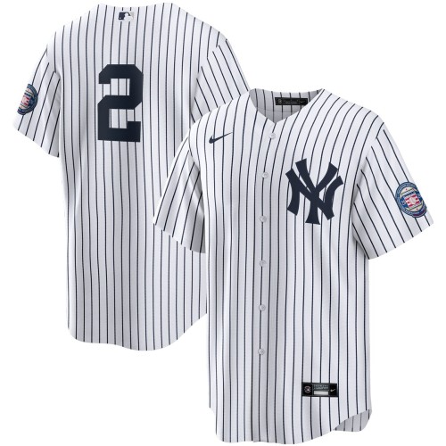 Derek Jeter New York Yankees Nike 2020 Hall of Fame Induction Replica Jersey - White/Navy Derek Jeter New York Yankees Nike 2020 Hall of Fame Induction Replica Jersey - White/Navy