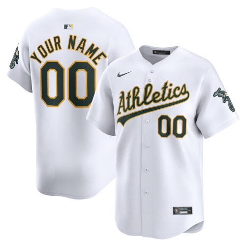 Oakland Athletics Nike Home Limited Custom Jersey - White Oakland Athletics Nike Home Limited Custom Jersey - White