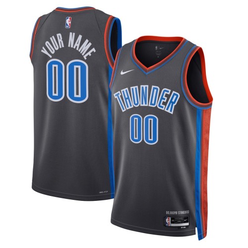 Oklahoma City Thunder Nike Unisex 2022/23 Swingman Custom Jersey - City Edition - Black Oklahoma City Thunder Nike Unisex 2022/23 Swingman Custom Jersey - City Edition - Black