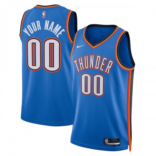 Oklahoma City Thunder Nike Unisex 2022/23 Swingman Custom Jersey Blue - Icon Edition Oklahoma City Thunder Nike Unisex 2022/23 Swingman Custom Jersey Blue - Icon Edition