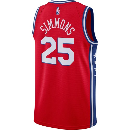 Ben Simmons Philadelphia 76ers Jordan Brand 2020/21 Swingman Jersey - Statement Edition - Red Ben Simmons Philadelphia 76ers Jordan Brand 2020/21 Swingman Jersey - Statement Edition - Red