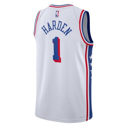 James Harden Philadelphia 76ers Nike Unisex Swingman Jersey - Association Edition - White James Harden Philadelphia 76ers Nike Unisex Swingman Jersey - Association Edition - White
