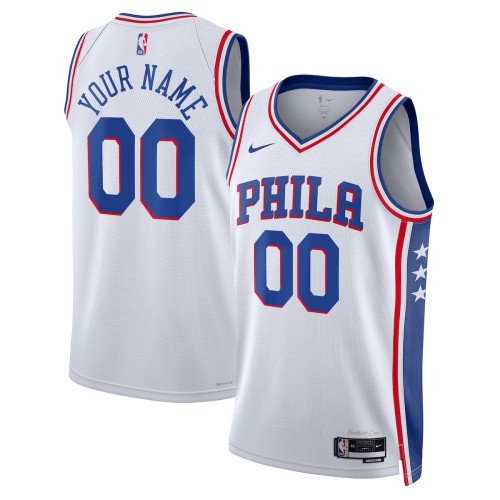 Philadelphia 76ers Nike Unisex 2022/23 Swingman Custom Jersey White - Association Edition Philadelphia 76ers Nike Unisex 2022/23 Swingman Custom Jersey White - Association Edition