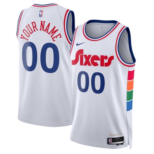 Philadelphia 76ers Nike Unisex 2024/25 Custom Swingman Jersey - City Edition - White Philadelphia 76ers Nike Unisex 2024/25 Custom Swingman Jersey - City Edition - White