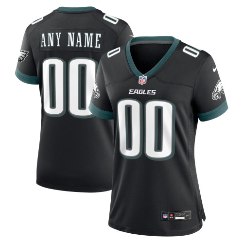 Philadelphia Eagles Nike Women's Alternate Custom Game Jersey - Black Philadelphia Eagles Nike Women's Alternate Custom Game Jersey - Black